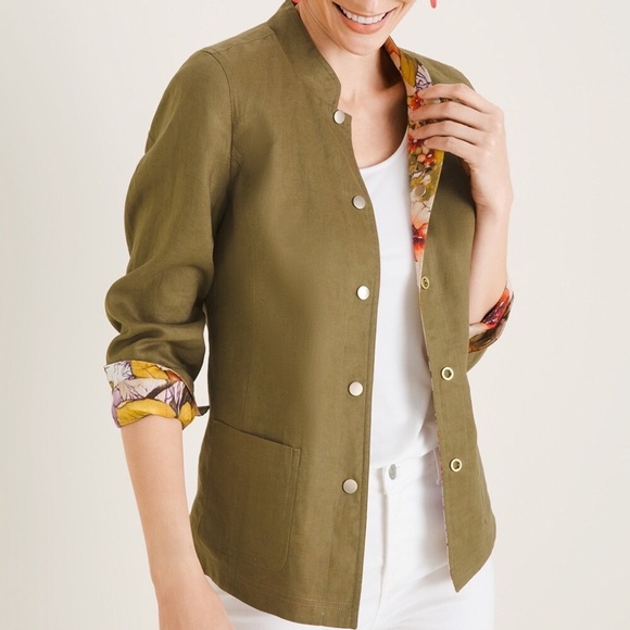 Chico's Reversibel Linen Jacket 2XL - Picture 1 of 11